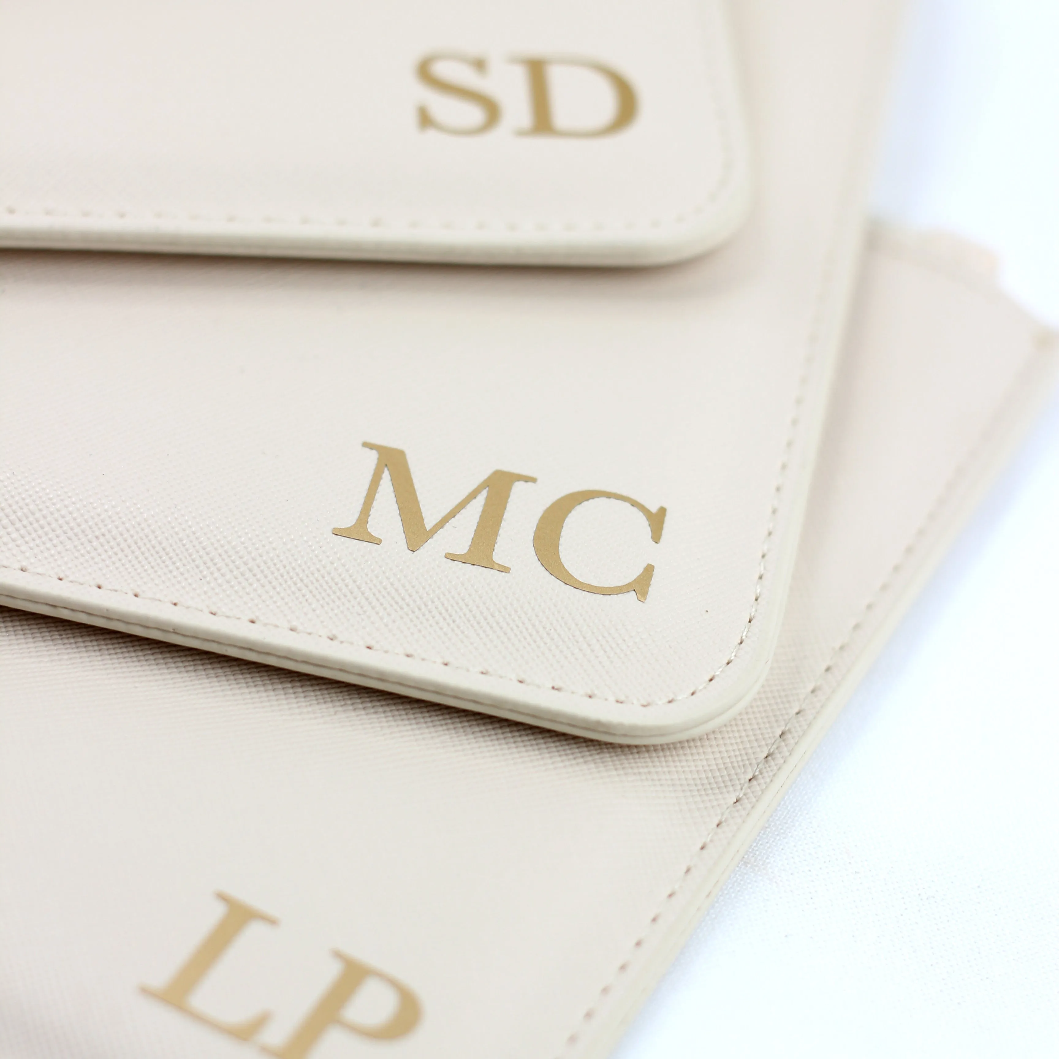 Personalised Monogrammed PU Leather Clutch Bag with Wristlet - Any Initials