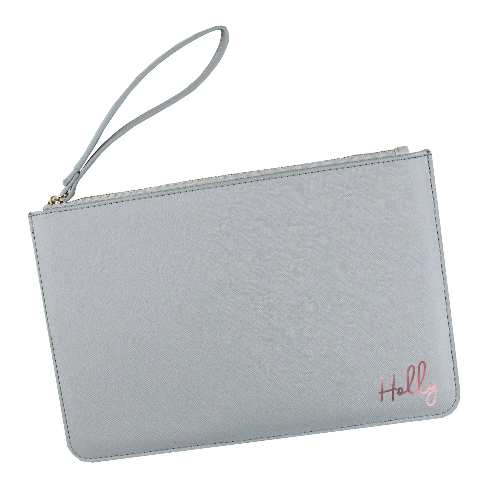 Personalised PU Leather Clutch Bag with Wristlet - Any Name