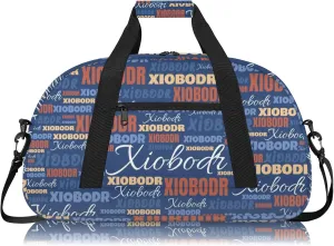 Personalized Cute Duffle Bag - Custom Name Kids Sports Bag, Sleepover Bags for Girls, Lightweight Toddler Boys Overnight Bag for Weekender Travel Cheer Dance Ball Game, Dark Moderate Blue