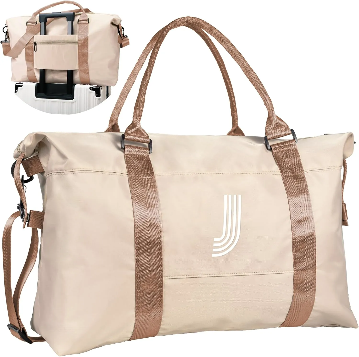 Personalized Kids Birthday Gifts, Initial Travel Duffel Bag, Personalized Weekender Bag，Monogram Overnight Bag Wedding Gift, Teacher Girls Bridesmaid Gifts Sister Gift (Letter J)