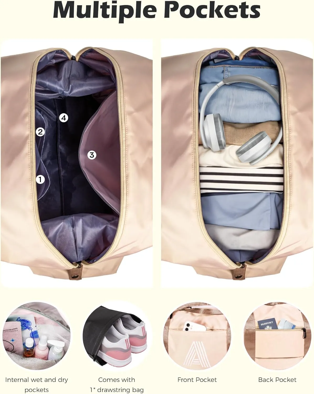 Personalized Kids Birthday Gifts, Initial Travel Duffel Bag, Personalized Weekender Bag，Monogram Overnight Bag Wedding Gift, Teacher Girls Bridesmaid Gifts Sister Gift (Letter J)
