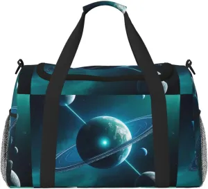 Personalized Sports Duffel Bags Gym Bag Dance Bag, Personalized Custom Travel Duffle Bag Tote Bag, Customized Travel Bag Overnight Weekender Sleepover Bags, Universe Cosmic planets