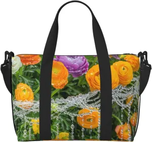 Phayah Cluster Of Yellow Flowers Crossbody Travel Bag Overnighter Duffel Bags Carry On Size Ideal For School Or Overnight Travel Bag