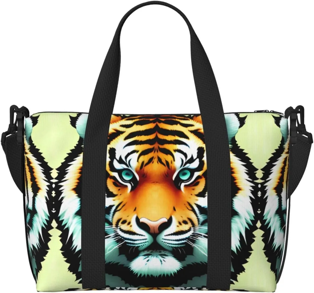 Phayah Little Fat Tiger Head Travel Duffel Bag,Sports Tote Gym Bag,Shoulder Weekender Overnight Bag For Women