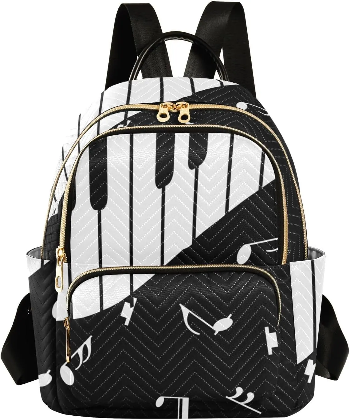 Piano Keyboard Music Mini Backpack for Women, Travel Backpack Purse Daypack Shoulder Bag for Ladies
