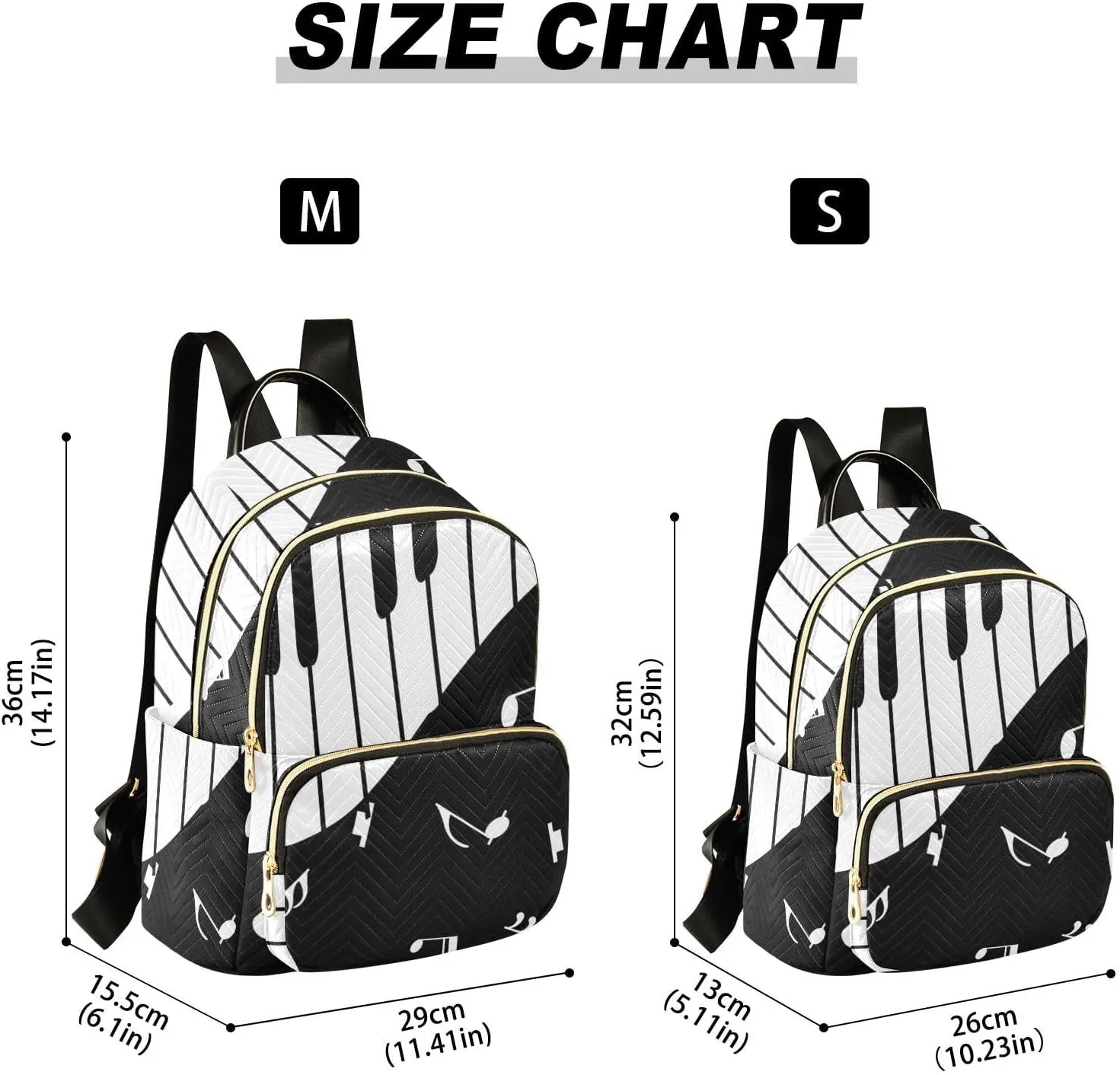Piano Keyboard Music Mini Backpack for Women, Travel Backpack Purse Daypack Shoulder Bag for Ladies