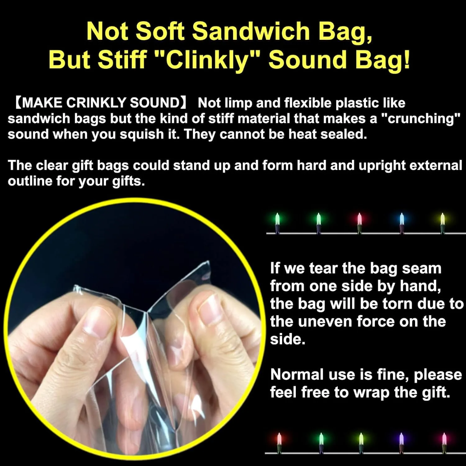 PigPotParty 12"x 16", 100Pcs Bottom Gusset Bags, Clear Plastic Cellophane Mug Treat Goodie Gift Bags with 100x Twist Ties, Large Party Favor Packaging, Toy Wrapping (No Side Gusset)