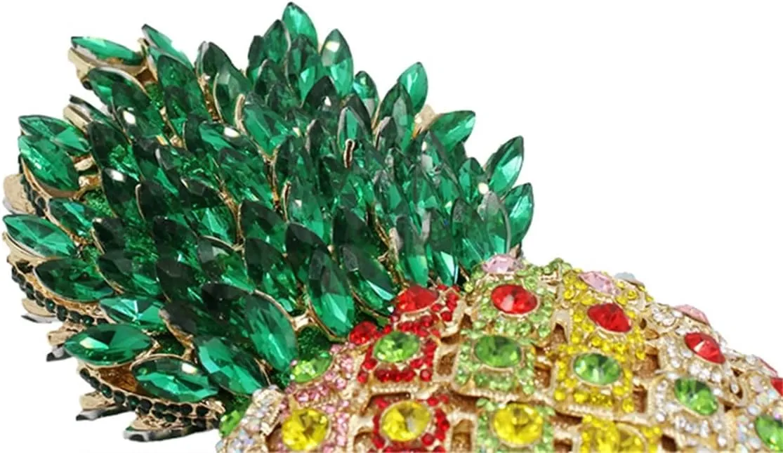 Pineapple Style Rhinestone Clutch Realistic Evening Bag Shining Crystal Purse for Cocktail Party Prom Wedding