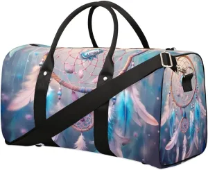 Pink Dream Catcher Travel Duffel Bag for Women Men Waterproof Foldable Overnight Weekender Bag Large Capacity Sports Gym Bag
