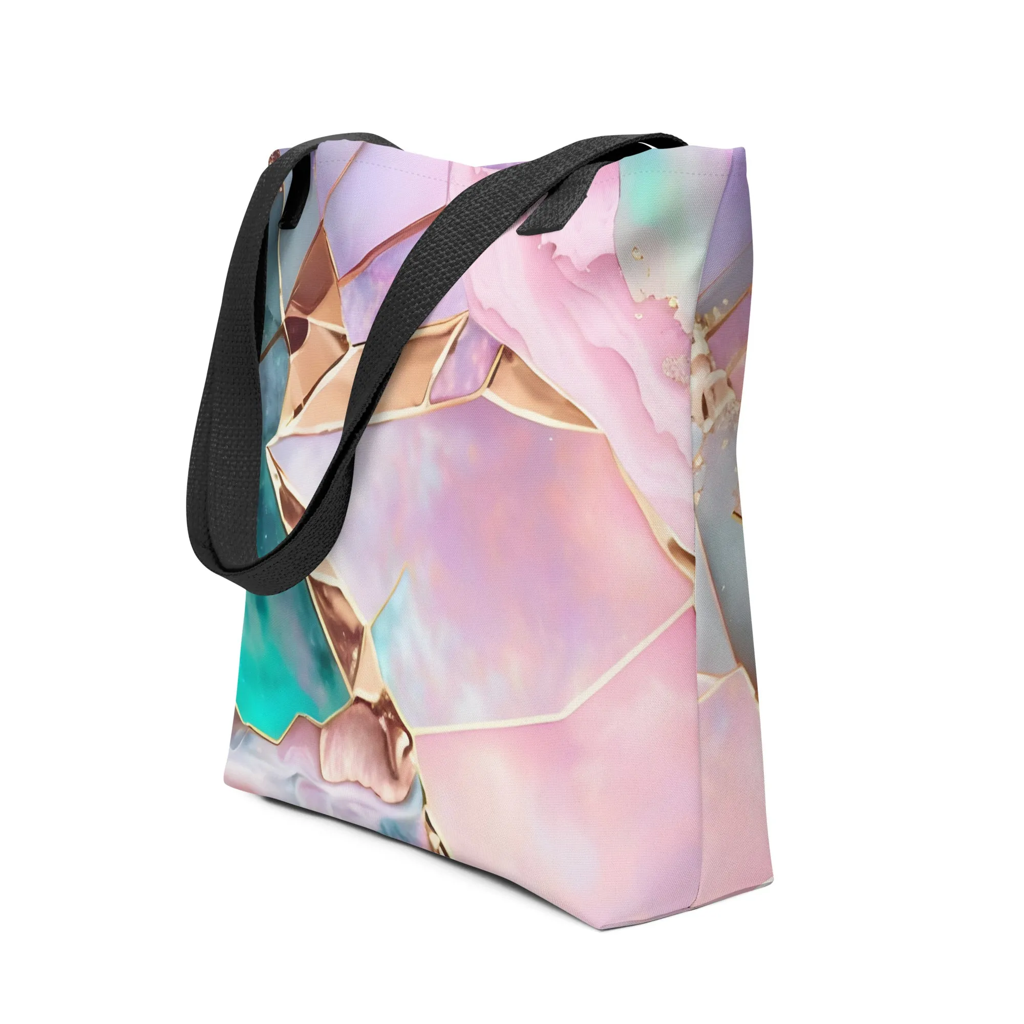Pink Gold 3D Geode All Over Print Tote Bag