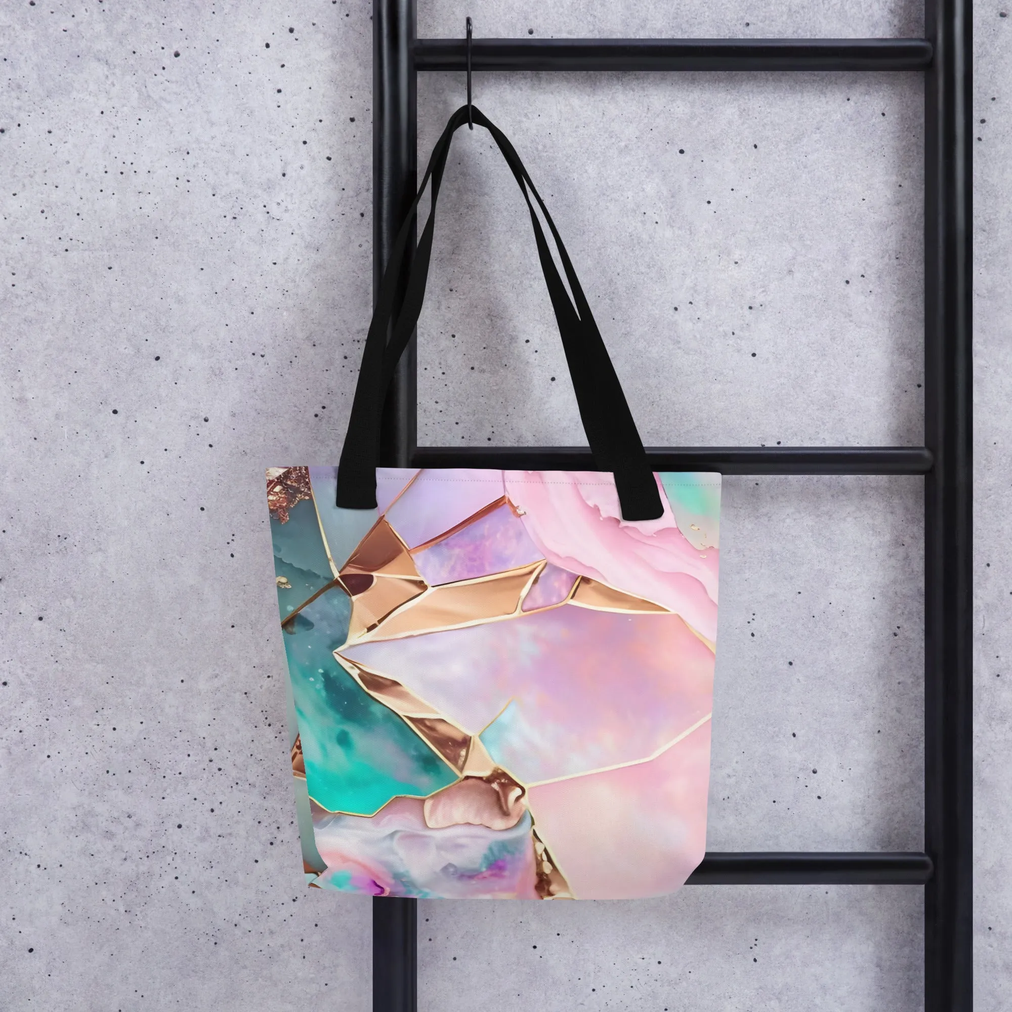 Pink Gold 3D Geode All Over Print Tote Bag