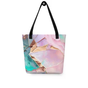 Pink Gold 3D Geode All Over Print Tote Bag