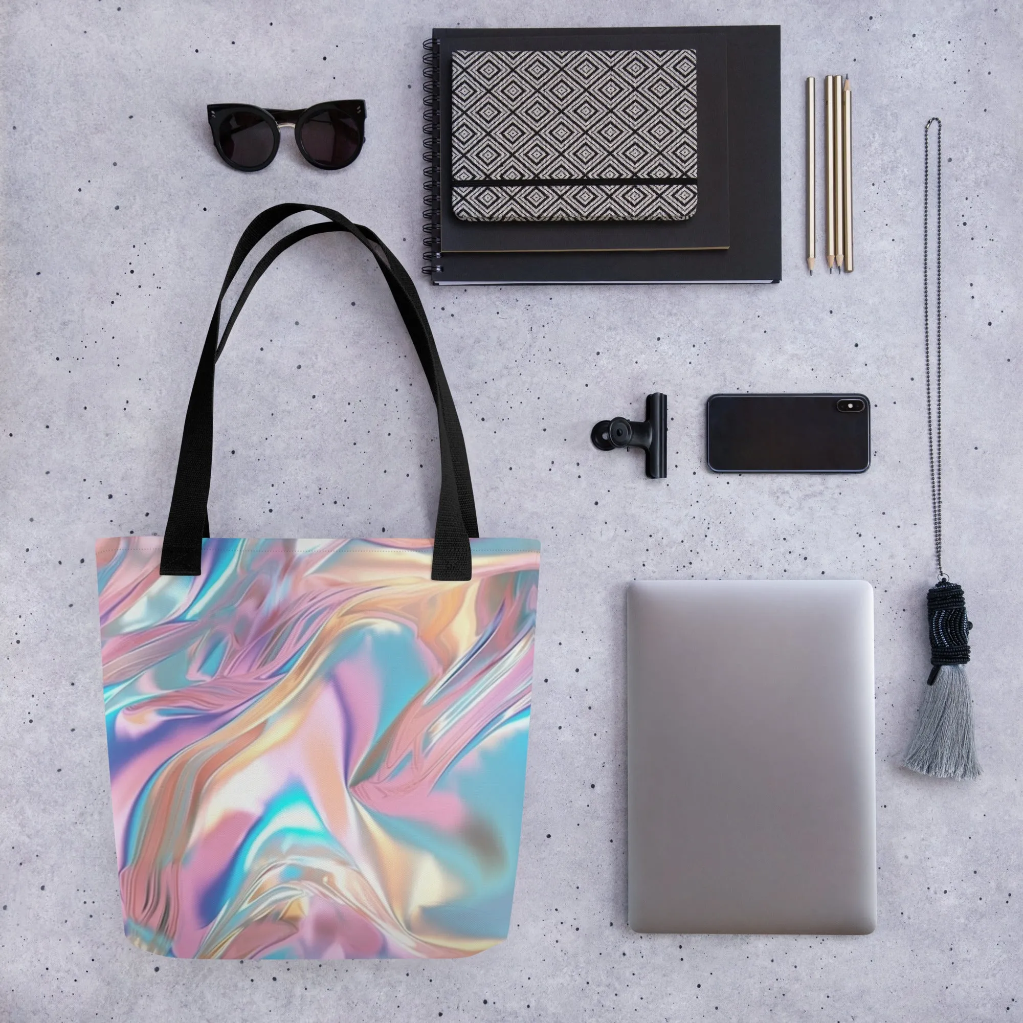 Pink Gold Swirl All Over Print Tote Bag