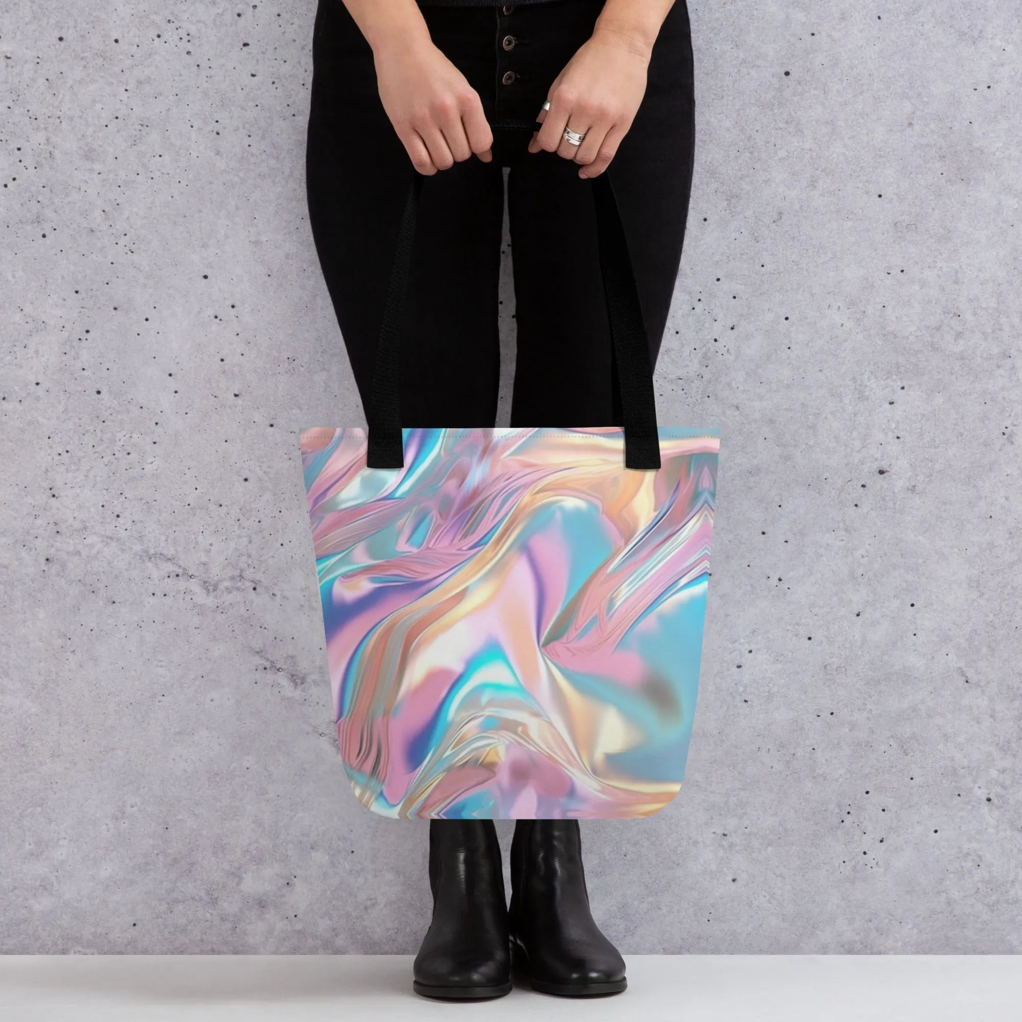 Pink Gold Swirl All Over Print Tote Bag