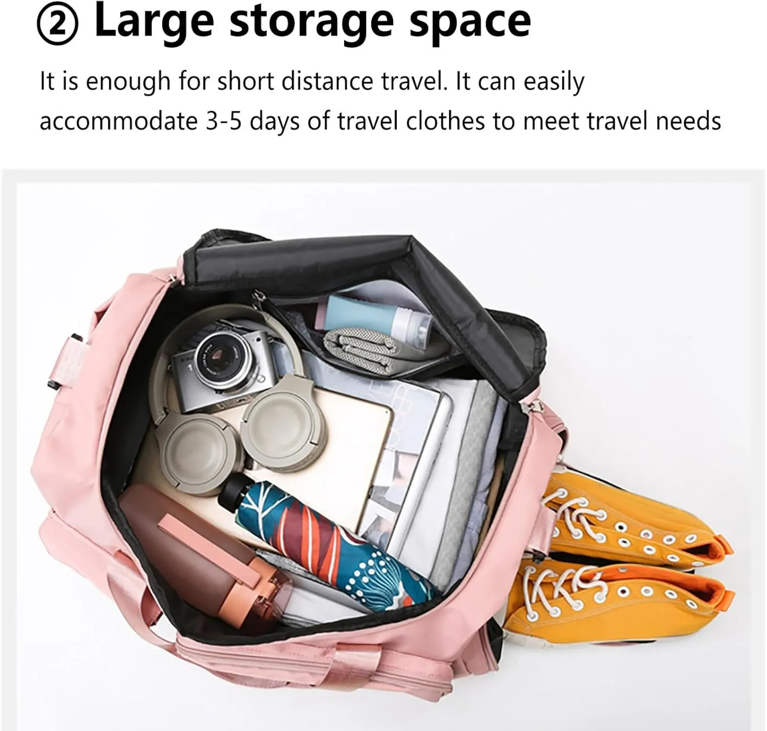 Pink Gym Bag with Shoes Compartment,28L Waterproof Duffel Bag,Reusable Duffle Bag for Travel Yoga Sports Workout