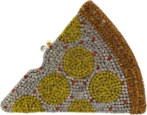Pizza Diamond Sparkling Clutch Purse Cute Rhinestone Evening Bag for Women Party Cute Shoulder Bag Handbag for Wedding