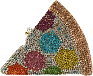 Pizza Diamond Sparkling Clutch Purse Cute Rhinestone Evening Bag for Women Party Cute Shoulder Bag Handbag for Wedding