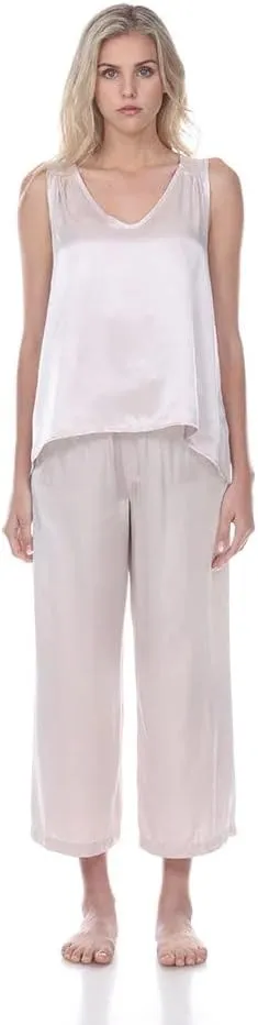 PJ Harlow Women's Jill-V Neck Satin Tank