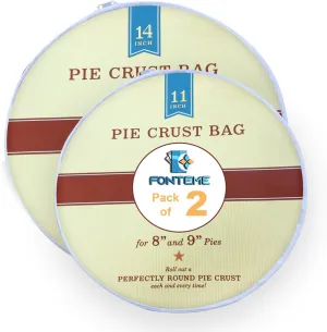 Plastic Pie Crust Dough Rolling Bag - Set of 2 (11" and 14") | Non-Stick Mess Free Pie Crust Dough Shaper | Ideal Dough Bag for Rolling Pie Crust, Cookie, Pastry, Pizza, and Pasta Dough…