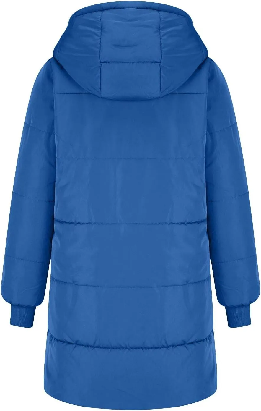 Plus Size Winter Coats for Women Sherpa Lined Fleece Long Puffer Jacket Thickened Casual Zip Up Parka Jacket