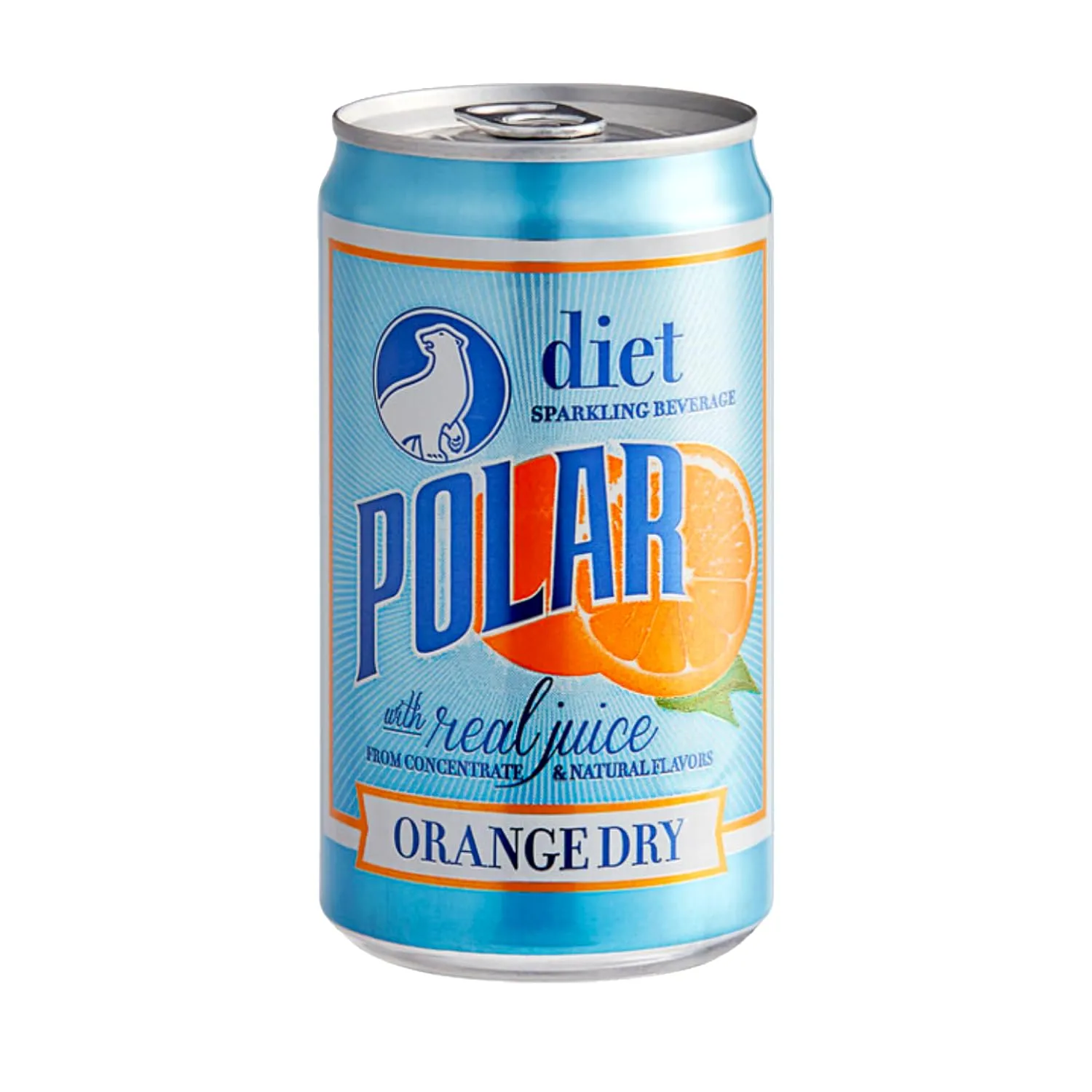 POLAR Dry Sparkling Soda Diet Orange Flavor | Premium Cocktail Mixer Inspired by History | 24pk 7.5oz Cans