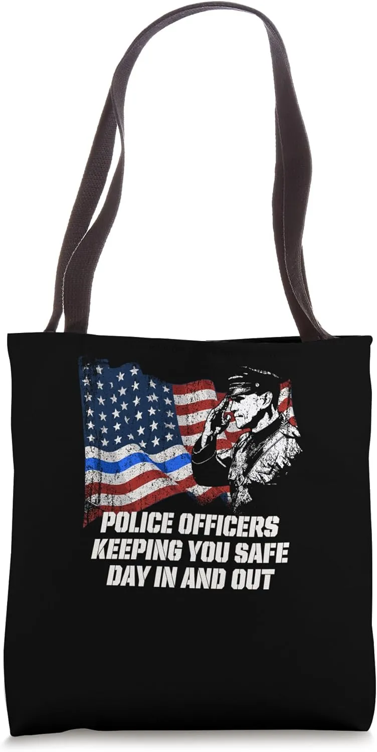 Police Officer Keep You Safe Policeman Patriotic Tote Bag