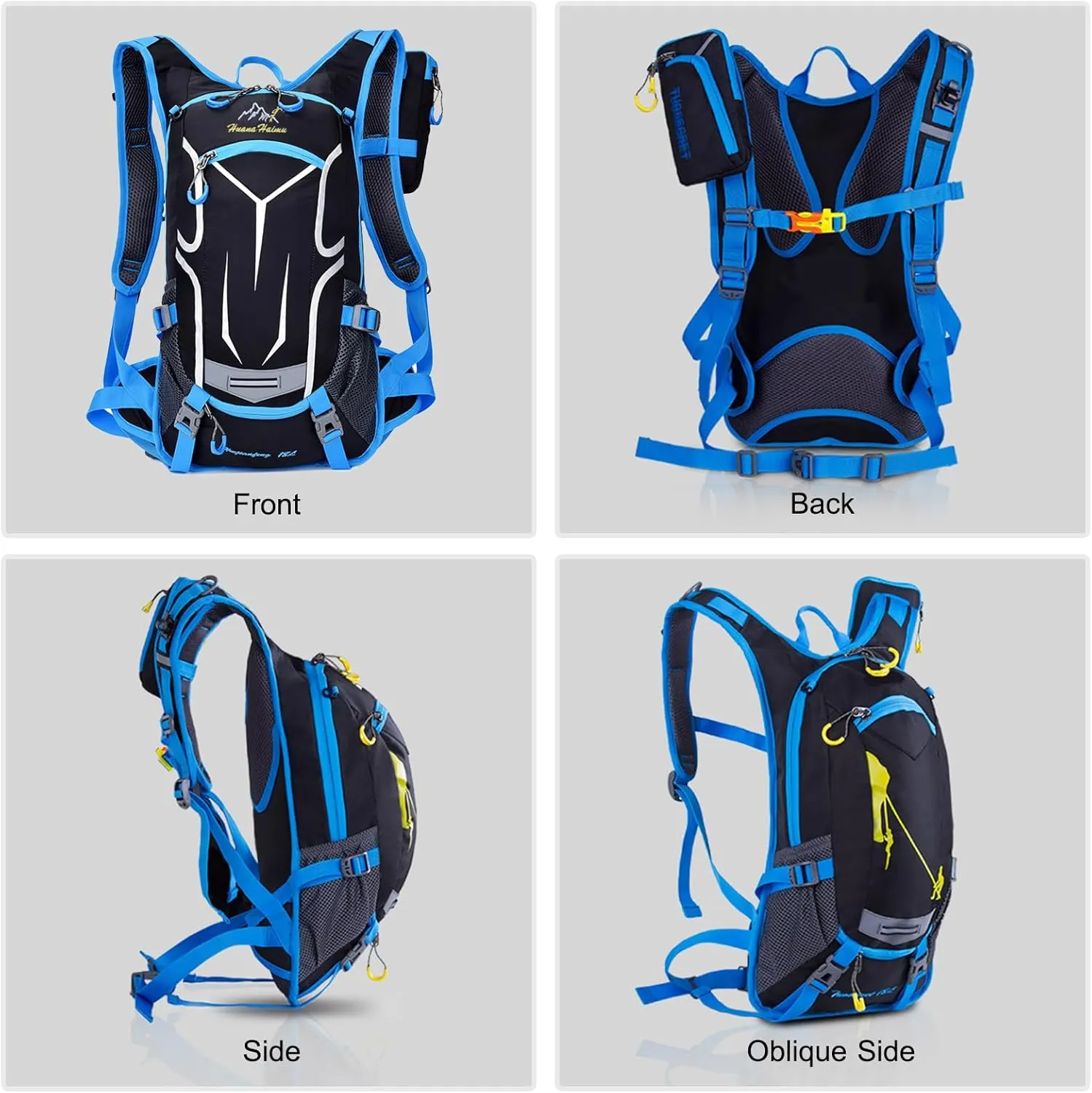PORRASSO Hiking Backpack 19L Rucksack Breathable Daypack Lightweight Backpack Hydration Pack for Women Men Camping Trekking Cycling Climbing Outdoor Sports Red