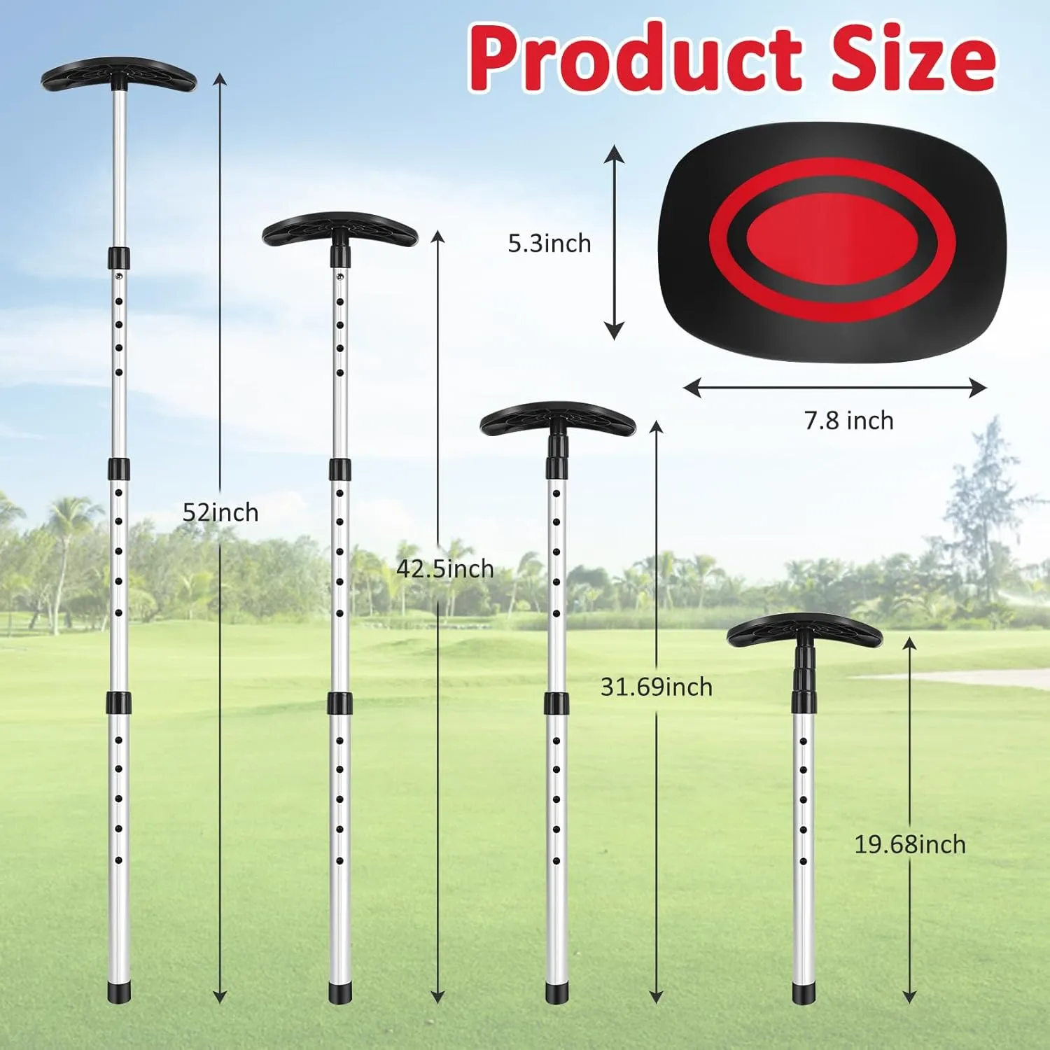 Portable Golf Travel Bag Support Pole, Umbrella Anti-Impact Support CoverProtector and Aluminum Alloy Rod, Golf Club Travel Bag Support System