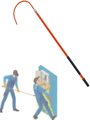 Portable Insulated Electrical Assist Pole High Voltage High Voltage Life Hook Electrical Rescue Hook Dia Detachable Life Saving Pull Rod(150cm/59in)