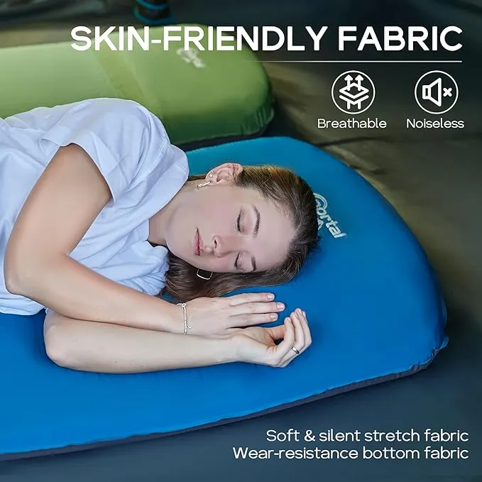 PORTAL Self Inflating Sleeping Pad for Camping, 3" Thick Memory Foam Camping Mat with Pillow, Comfortable Camping Insulated Pad Mattress for Outdoor