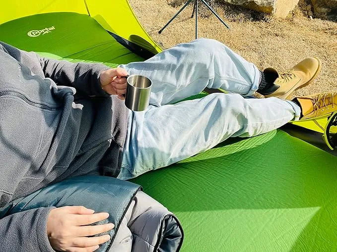 PORTAL Self Inflating Sleeping Pad for Camping, 3" Thick Memory Foam Camping Mattress with Pillow, Comfortable Camping Insulated Pad Mat for Outdoor