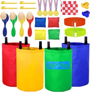 Potato Sack Race Bags, Colorful Durable Sack Race Bags Outdoor Lawn Games for Kids & Childrens, No Odors or Messy Fibers, Birthday Party and Outdoor Family Games Set…