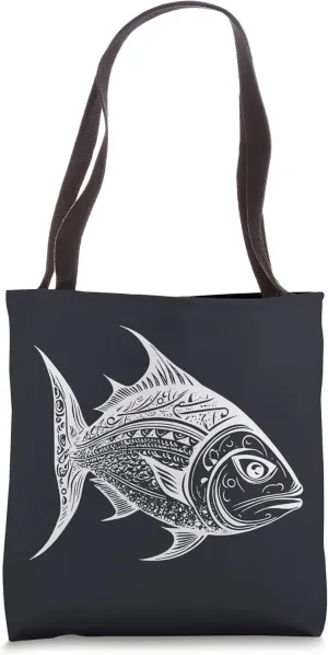 Predatory Fish Angler Sport Fishing Motorboat Vector Sea Fun Tote Bag