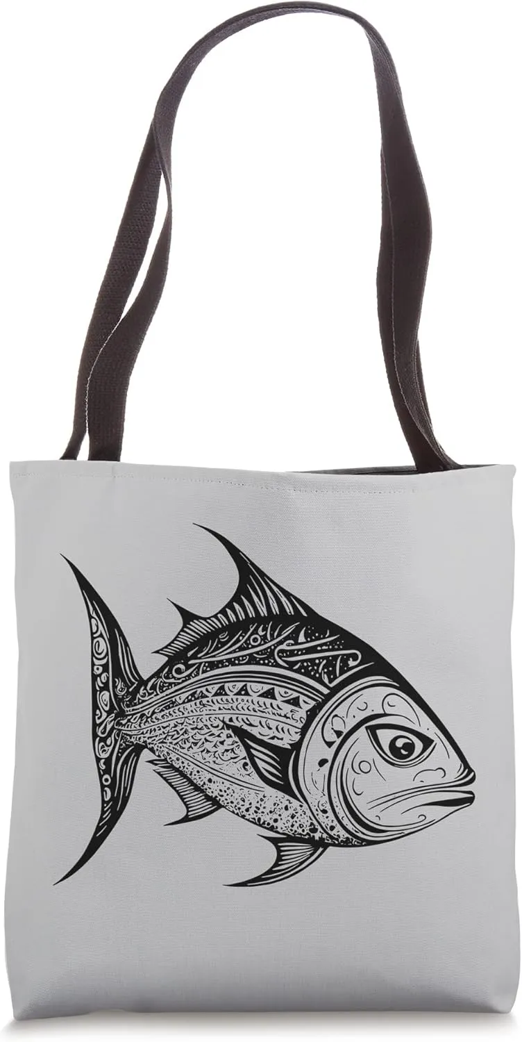 Predatory Fish Lover Angler Sport Fishing Motorboat Sea Fun Tote Bag