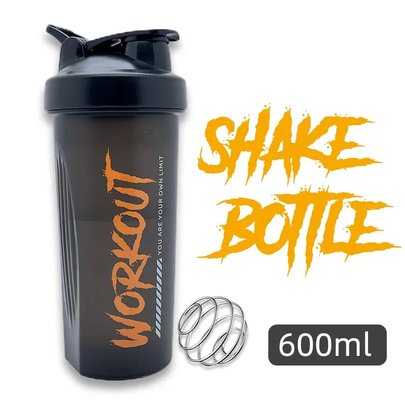 Premium 600ML Shaker Bottle – BPA-Free Sports Water Bottle with Protein Mixer – Portable Travel Cup with Stainless Steel Shake Ball – Ideal for Gym, Bike, and Summer Hydration