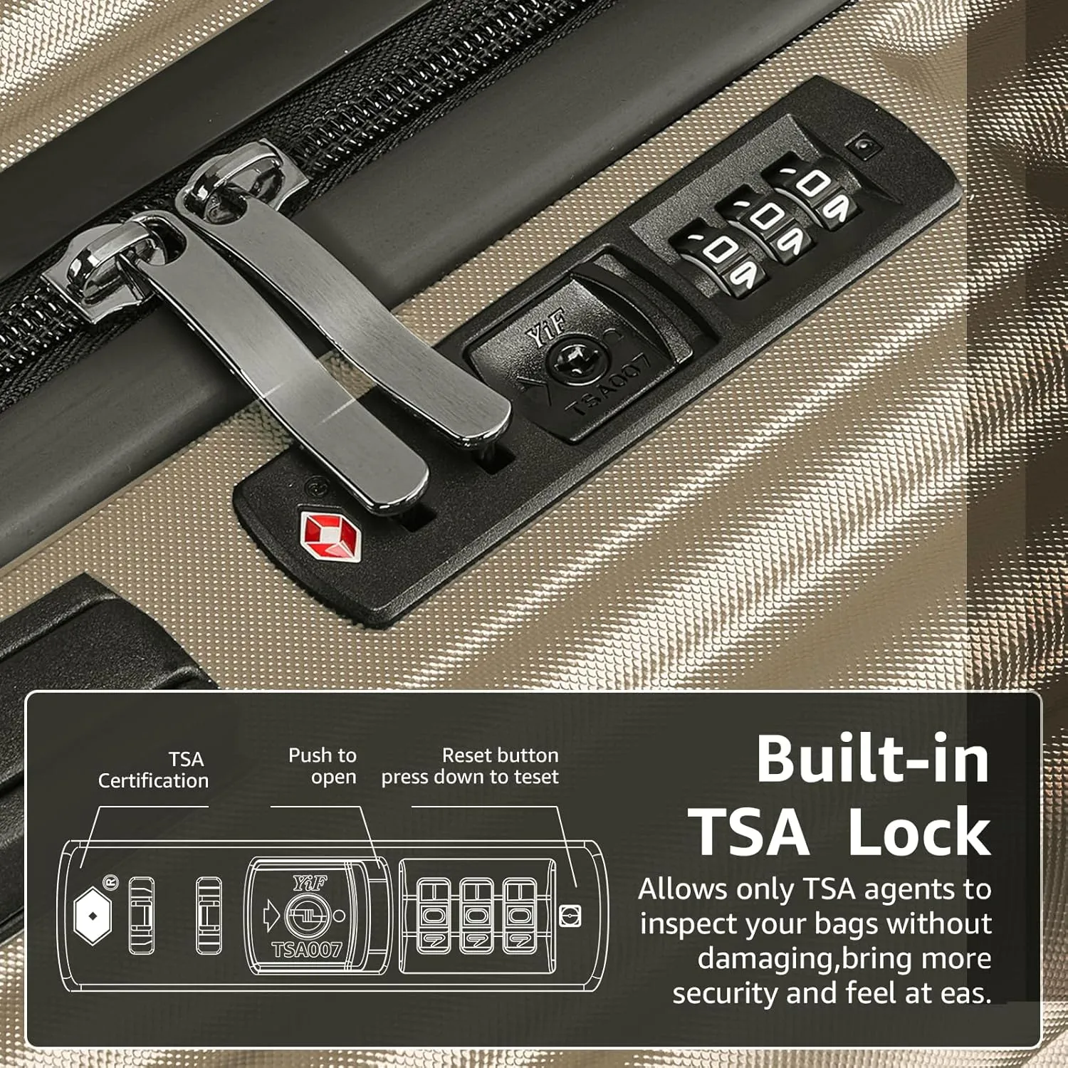 Premium Carry-on Luggage - Airline Approved Suitcase with Spinner Wheels, Buit in TSA Lock, Hard Shell Suitcases with Metal Corner - Perfect Travel Companion for Adults