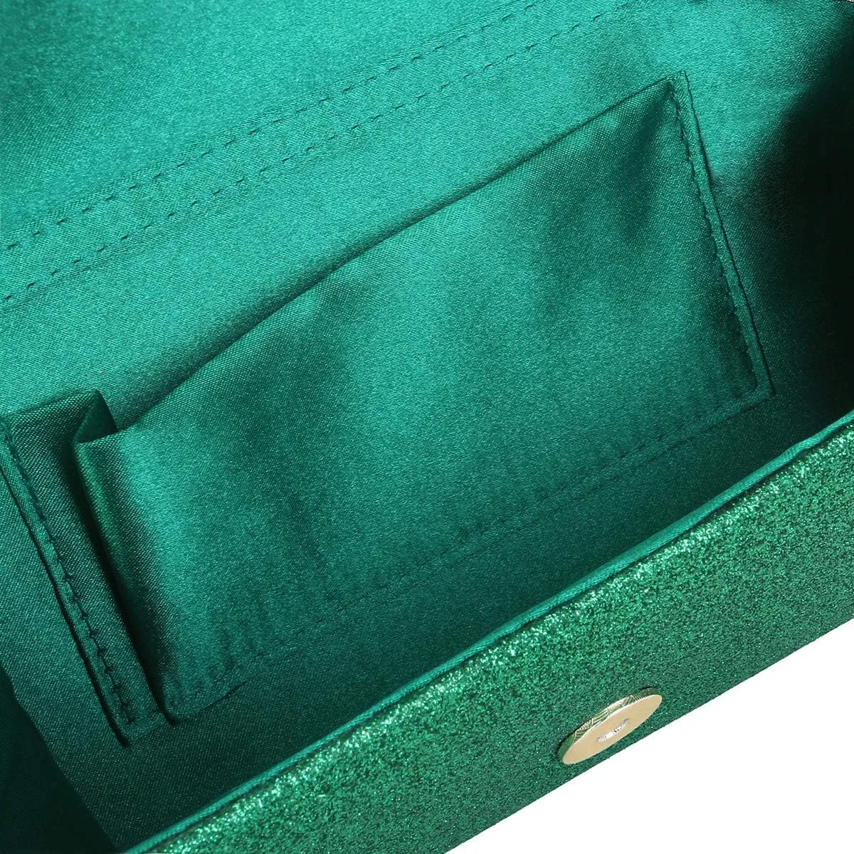 Premium Small Metallic Glitter Flap Clutch Evening Bag Handbag