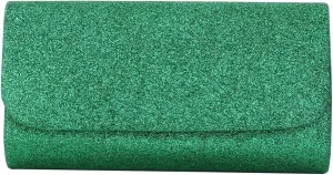 Premium Small Metallic Glitter Flap Clutch Evening Bag Handbag