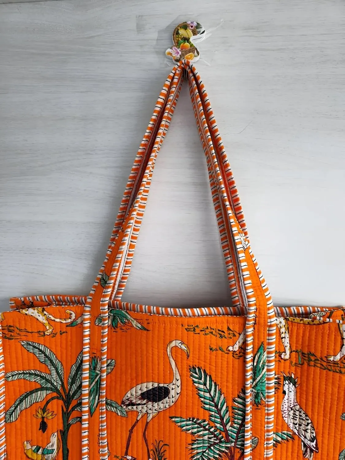 Printed Cotton Tote Bag Lightweight Travel Bag Grocery Shopping Tote Bag Handmade Boho Bag Quilted Tote Bag Market Bag