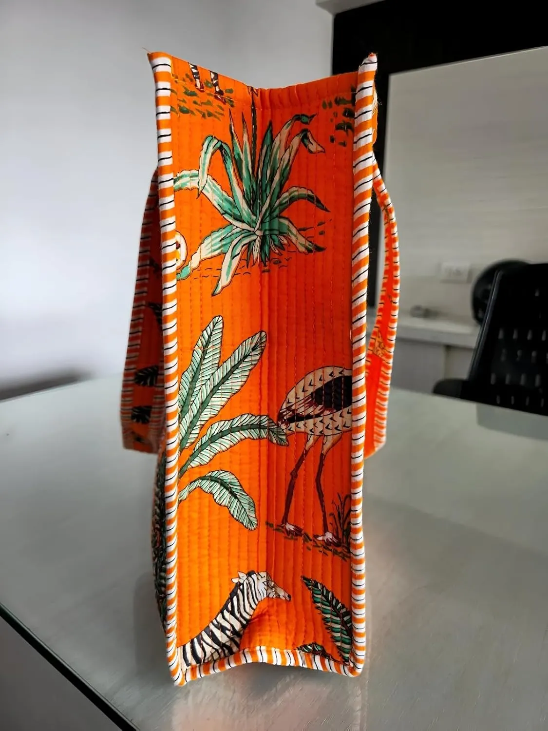 Printed Cotton Tote Bag Lightweight Travel Bag Grocery Shopping Tote Bag Handmade Boho Bag Quilted Tote Bag Market Bag