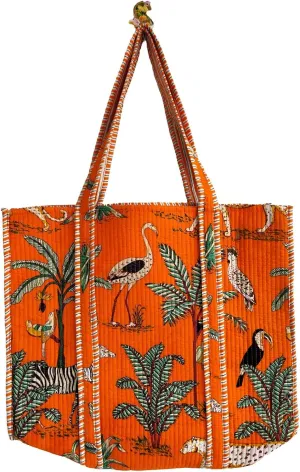 Printed Cotton Tote Bag Lightweight Travel Bag Grocery Shopping Tote Bag Handmade Boho Bag Quilted Tote Bag Market Bag