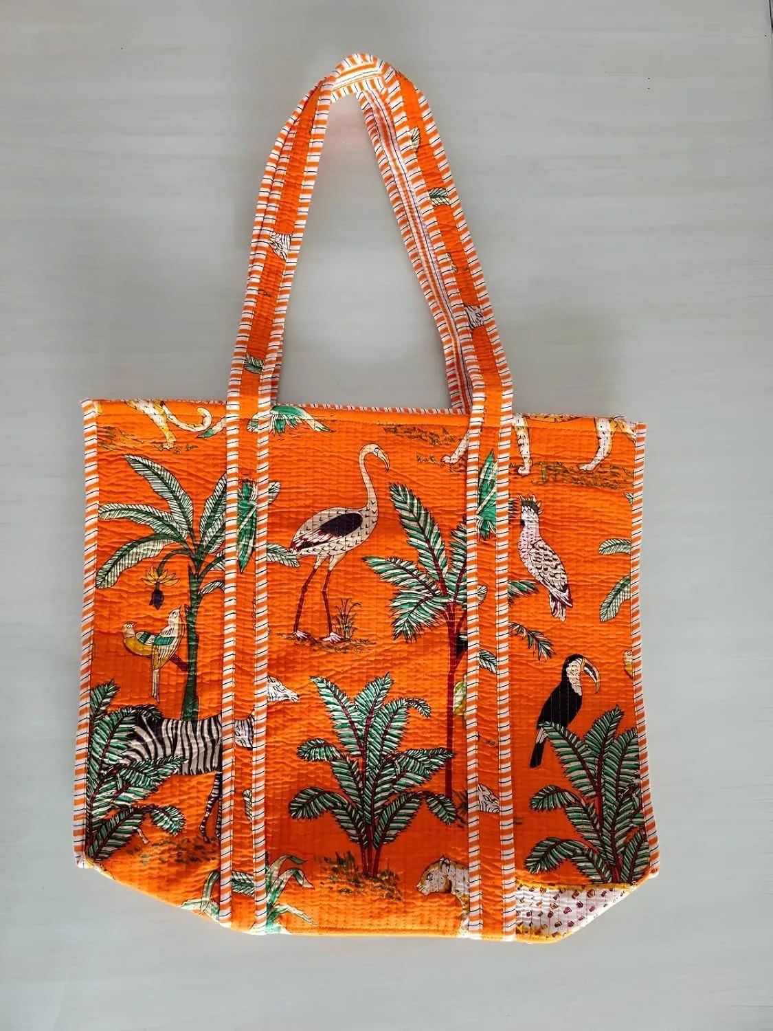 Printed Cotton Tote Bag Lightweight Travel Bag Grocery Shopping Tote Bag Handmade Boho Bag Quilted Tote Bag Market Bag