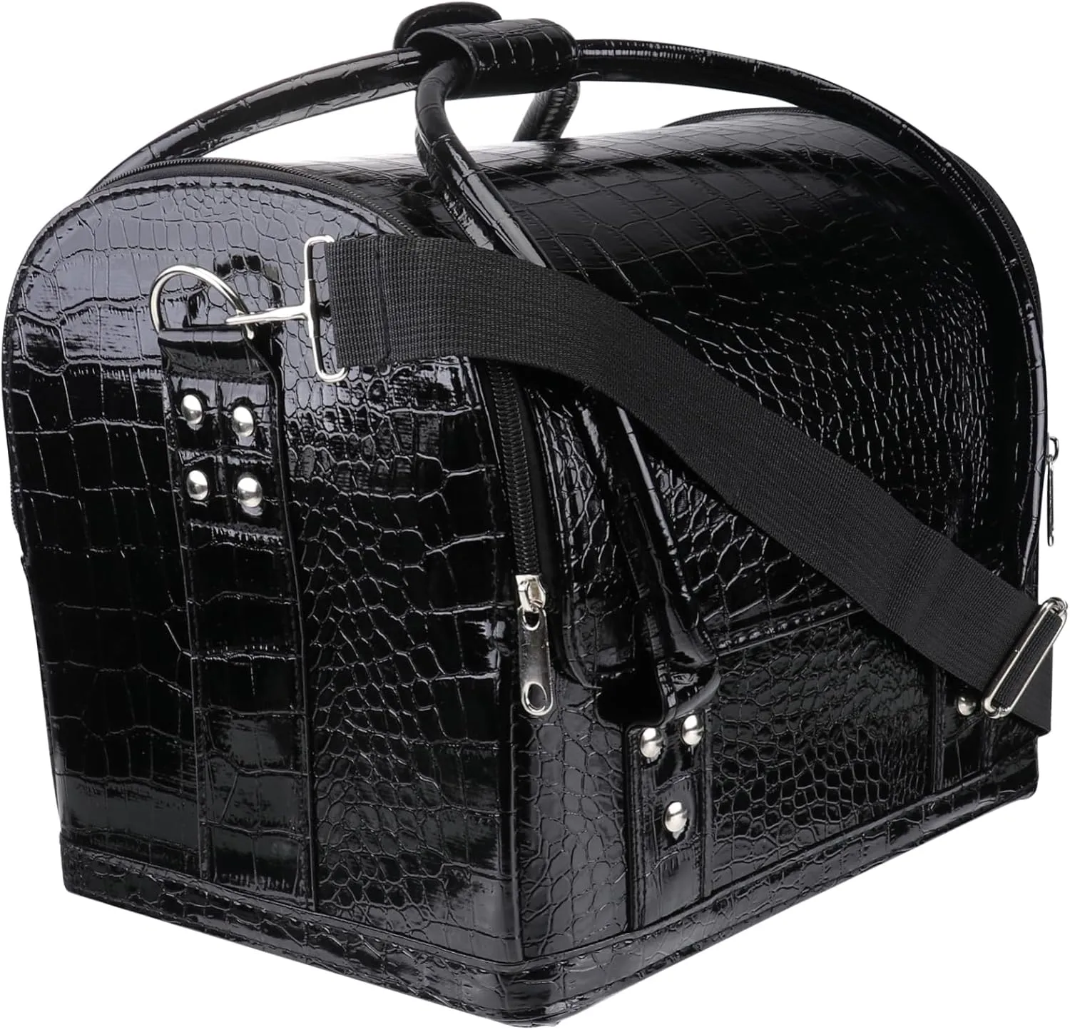 Professional Makeup Case Large Rolling Cosmetic Box Pu Leather Makeup Box Case for Travel Nail Art Storage Bag Handle Shoulder Strap