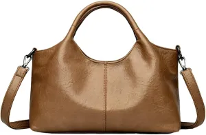 PU Leather Crossbody Bag Women Commuting Satchel Trendy Tote Purse Travel Shopping