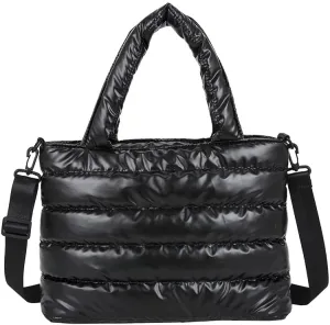Puffer Shoulder Bag Women Quilted Cotton Handbag Lightweight Crossbody Tote Stylish Soft Cloud Purse for Daily Use