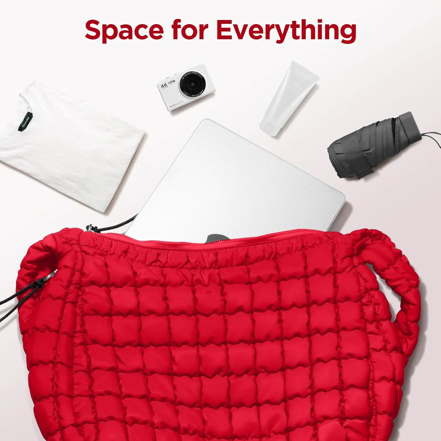 Puffer Tote Bag for Women Large Quilted Tote Bag Quilted Carryall Bag Soft Puffy Crossbody Bag Hobo Handbags Puff Purse