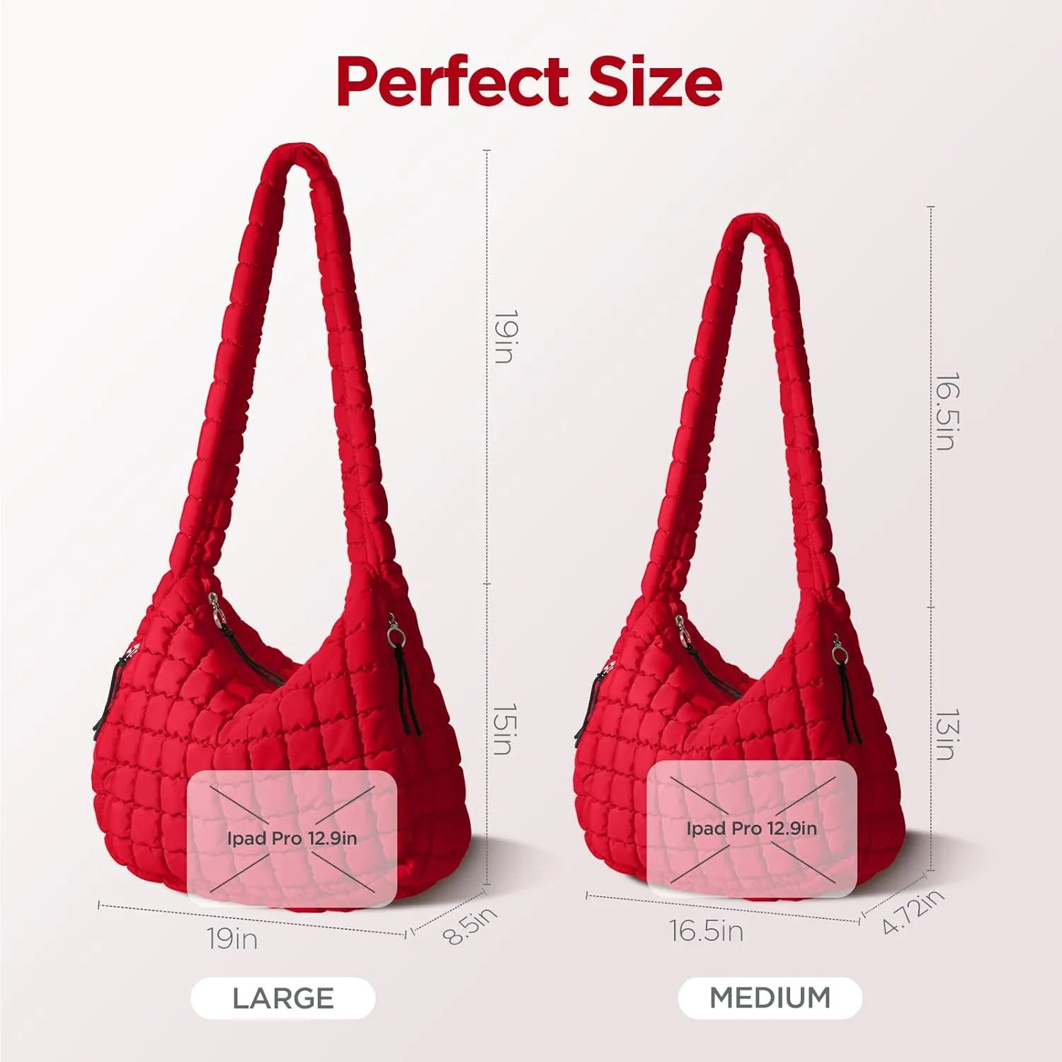 Puffer Tote Bag for Women Large Quilted Tote Bag Quilted Carryall Bag Soft Puffy Crossbody Bag Hobo Handbags Puff Purse