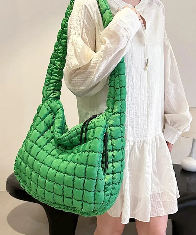 Puffer Tote Bag for Women Quilted Crossbody Bag Large Padding Shoulder Bag Soft Puff Purse Work Carryall Handbag