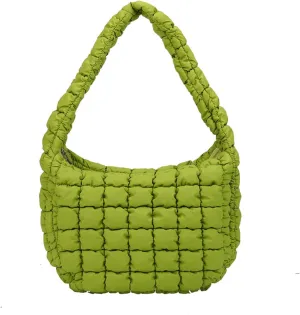 Puffer Tote Bag for Women Quilted Puffy Hobo Bag Lightweight Down Cotton Padded Shoulder Bag Trendy Padding Handbag