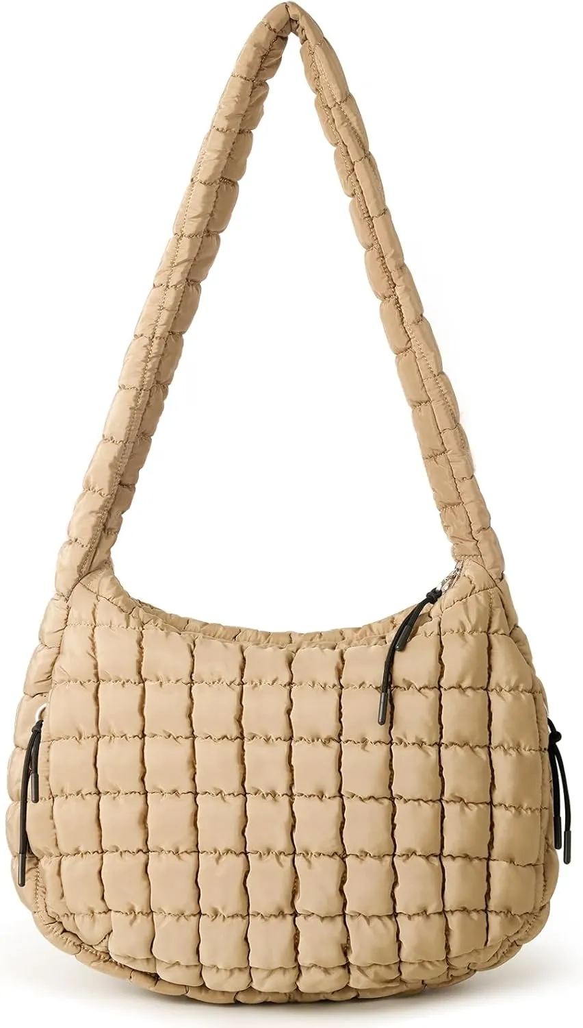 Puffer Tote Bag for Women, Quilted Tote Bag Puffer Bag, Large Quilted Crossbody Bags Carryall Bag, Hobo Bags for Travel